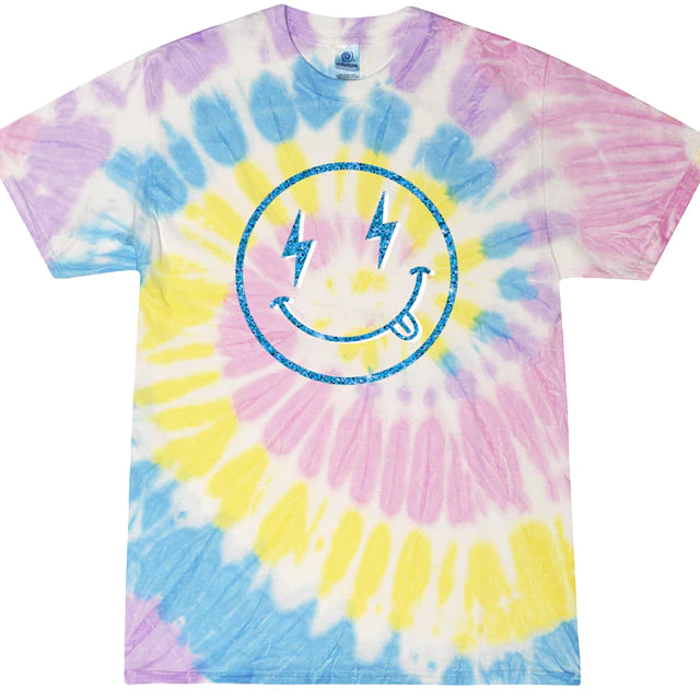 Blue Pink Spiral Tie-Dye T-Shirts Kids Colortone