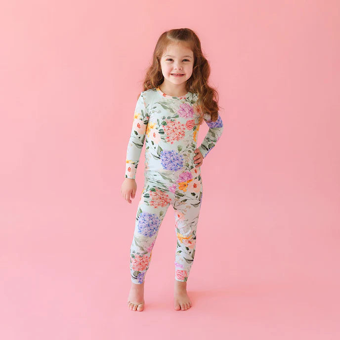 Posh Peanut Kids' Emilia Holiday sale Floral Fitted Two-Piece Pajamas