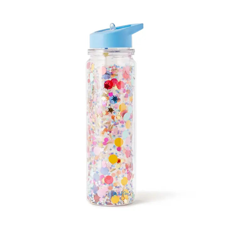 Packed Party Little Letters Confetti Water Bottle with Straw