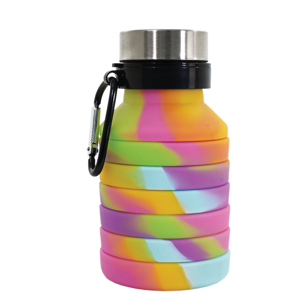 18oz Zigoo Silicone Collapsible Tie Dye Bottle - Water Bottles with Logo -  Q577111 QI