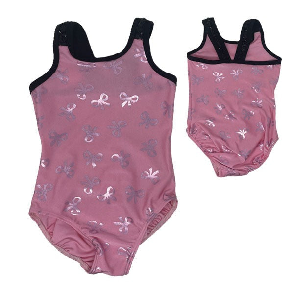 Reflectionz Gymnastics Leotard Pink Bow Olly Olly 8612