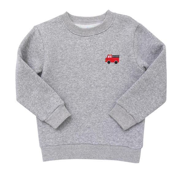 Itsy Bitsy Grey Firetruck Sweatshirt