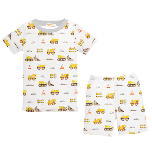 Baby Club Chic Construction Trucks 2Pc Shortie Pajama Set