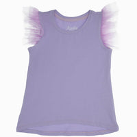 Azarhia Tulle Flutter Sleeve Top - Lavender