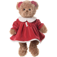 Bukowski Bears Teddy Bear in Red Holiday Dress - Celine