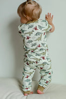 Southern Slumber Dino Origami  2Pc Bamboo Pajama Set