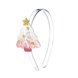 Acrylic Headband - Pink Pearlized Christmas Tree