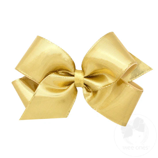 Wee Ones Metallic Gold Lame Overlay Hair Bow