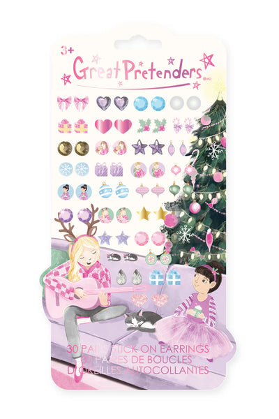 Great Pretenders 30 Pairs Holiday Sticker Earrings