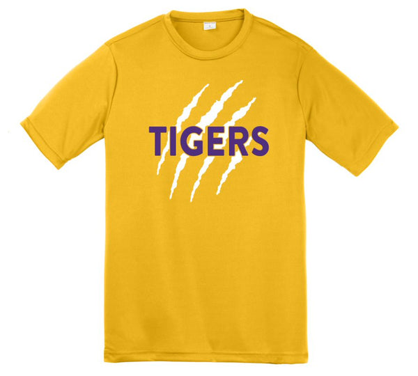 Azarhia Yellow Dri-Fit Athletic Tiger Claw T-Shirt