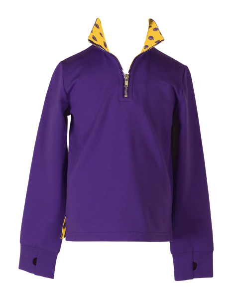 Game Day Quarter Zip: Purple and Gold