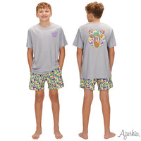 Azarhia Mardi Gras S/S Dri-Fit Shirt - Camo Deer on Gray