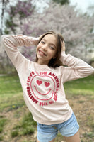 Pink Love Is The Answer Heart Eyes Smiley Face Sweatshirt