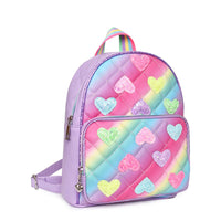 OMG Accessories Glitter Heart Patched Ombre Quilted Mini Backpack Olly Olly