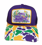 Azarhia Mardi Gras Swamp Truck Patch Trucker Hat