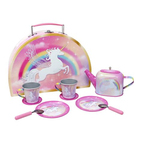 Pink Poppy Unicorn Dreamer 10pc Tin Tea Set