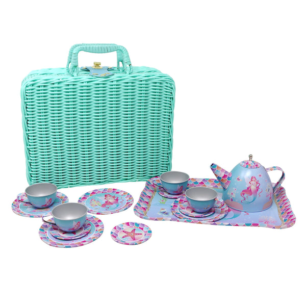 15pc Mermaid Tea Set and Picnic Basket