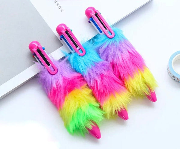 Rainbow Fuzzies Plush 6 Color Pen