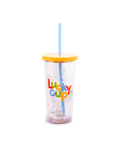 Lucky Cup Glitterbomb Cup with Straw