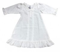 Sweet Dreams White L/S Nightgown with White Picot Trim