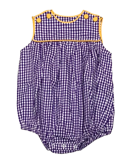 Unisex Purple/Gold Gingham Bubble