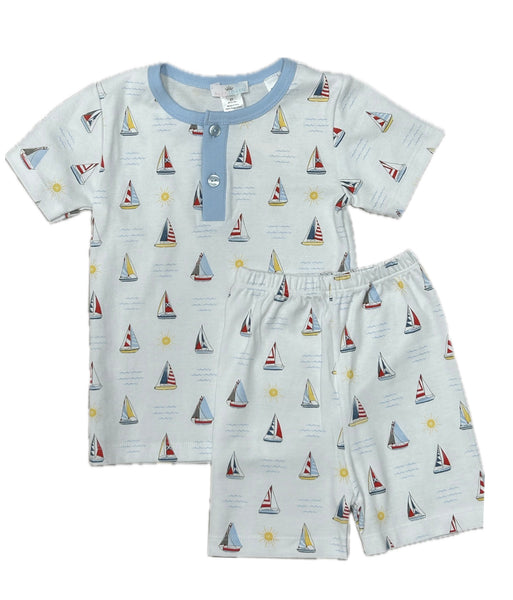 Baby Loren White Sailboat 2Pc Pajamas