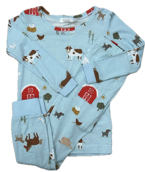 2Pc Angel Dear Blue Farm Loungewear Set