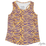 Azarhia Racerback Tank Top - Tiger Stripe