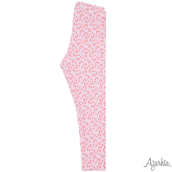 Azarhia Christmas Pink Candy Canes Leggings