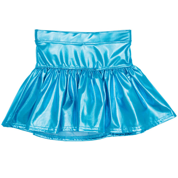 Azarhia Turquoise Metallic Gathered Skort