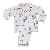 Sweet Dreams Christmas White Nutcracker 2Pc Button Down Pajamas