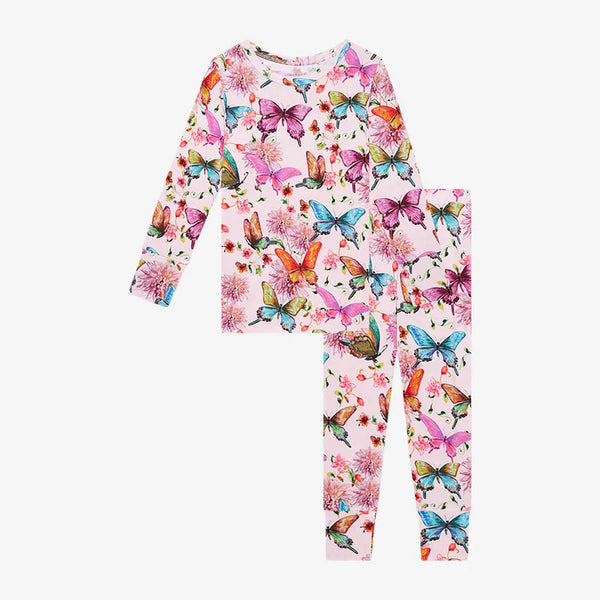 Posh Peanut 2Pc Watercolor Butterfly Pajamas