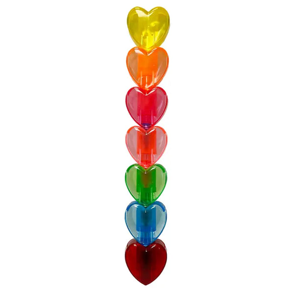 Rainbow Hearts Stackable Markers/Highlighters - 6 Colors