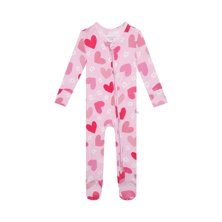 Posh Peanut One Piece Daisy Love Zippered Footie – Olly-Olly