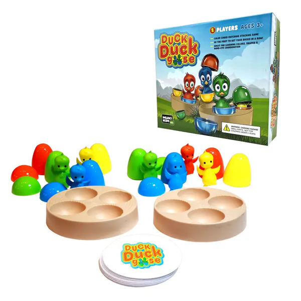 Duck Duck Goose Game - Color Sorting & Shape Stacking Board Game