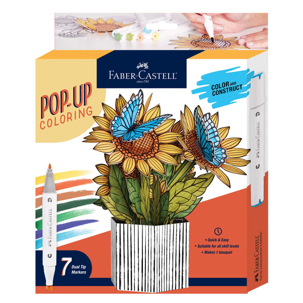 Pop Up Coloring Sunflowers and  Butterflies