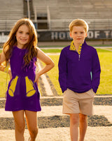 Game Day Quarter Zip: Purple and Gold