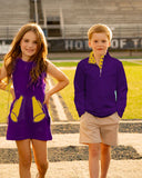 Game Day Quarter Zip: Purple and Gold