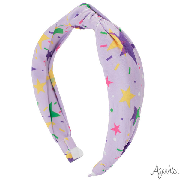 Azarhia Knotted Headband - Mardi Gras Star