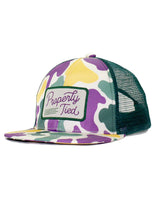 Properly Tied Trucker Hat - Mardi Gras Camo