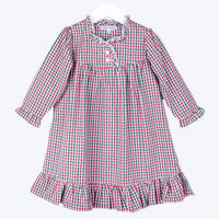 Sweet Dreams Red & Green Gingham Christmas Nightgown