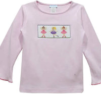 Vive La Fete Ballerinas Pink Smocked Knit L/S Shirt