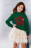 Santa Baby Green Festive Tinsel Sweater