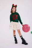 Santa Baby Green Festive Tinsel Sweater