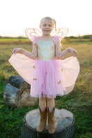 5/7 Great Pretenders Gold Butterfly Dress with Fairy Wings Costume