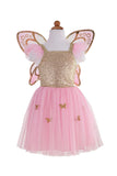 5/7 Great Pretenders Gold Butterfly Dress with Fairy Wings Costume