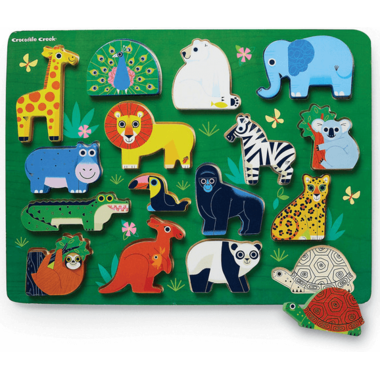 16pc Let's Play Wooden Zoo Puzzle