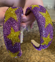 Bari Lynn Crystallized Headband (Purple/Gold)