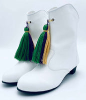 KIDS Majorette White Mardi Gras Marching Boots