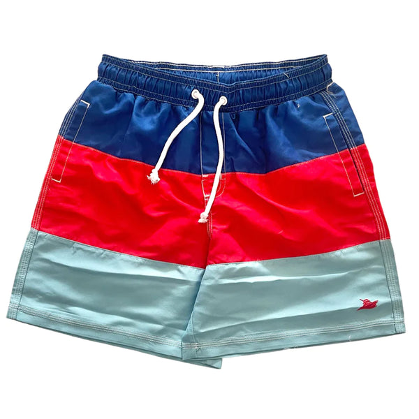 Southbound Swim Trunks - Red/Blue Colorblock